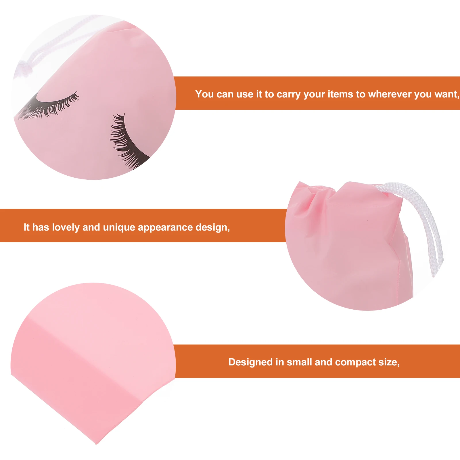 

100pcs Drawstring Bags Portable Travel Makeup Organizer Pouch Compact Durable Storage Bag For School Office Shopping