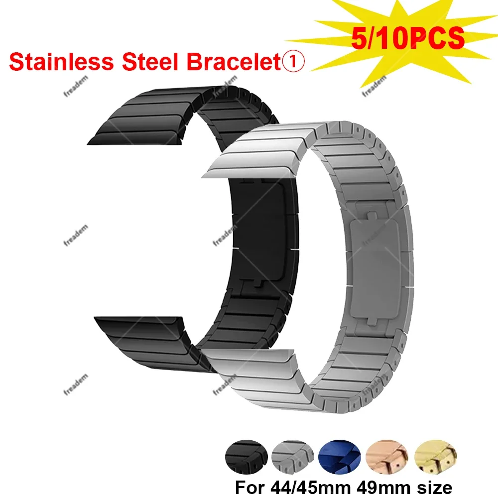 

Металлический ремешок из нержавеющей стали для Apple Watch Band 42/44/45/49 мм, звеньевой браслет из нержавеющей стали для iWatch 8 7 Ultra Series, 5/10 шт.