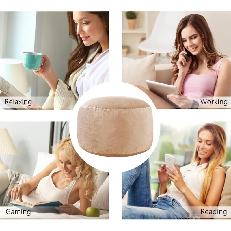 (UUX) كرسي كبير بطول 5 أقدام: كراسي بين باج مملوءة بإسفنج الذاكرة مقاس 5 بوصات للبالغين مع حشوة، غطاء مخملي هولندي فائق النعومة UQ