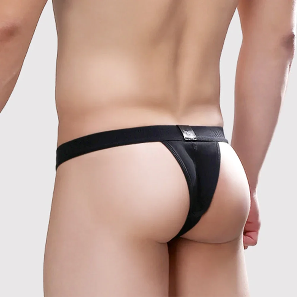 Mens Sexy Thin Briefs Cotton Middle Waist Shine Oil Underwear Bikini Pouch Unisex Panties Breathable Erotic Male Underpants Men