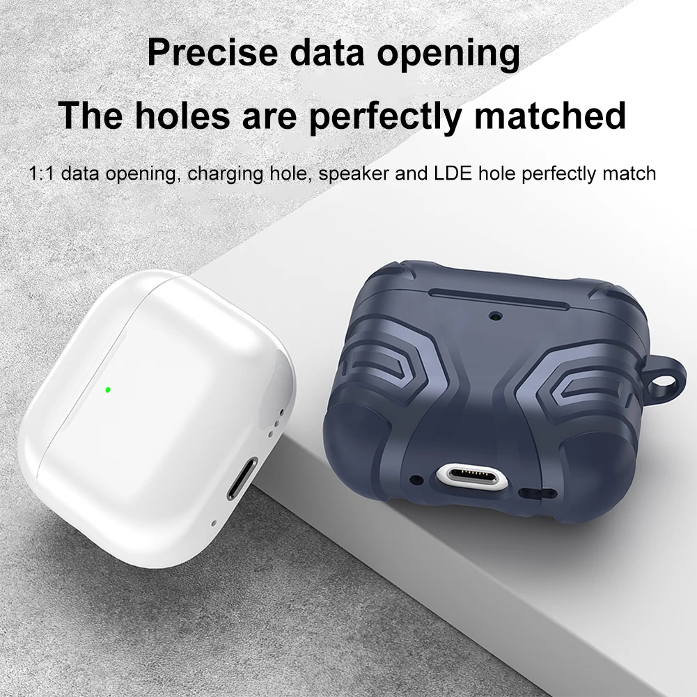 حافظة من البولي يوريثان لأجهزة Airpods 4 2024 غطاء حماية كامل الجسم مقاوم للصدمات ومضاد للسقوط مع حلقة تسلق لجهاز Airpod 4th Gen شحن 2024