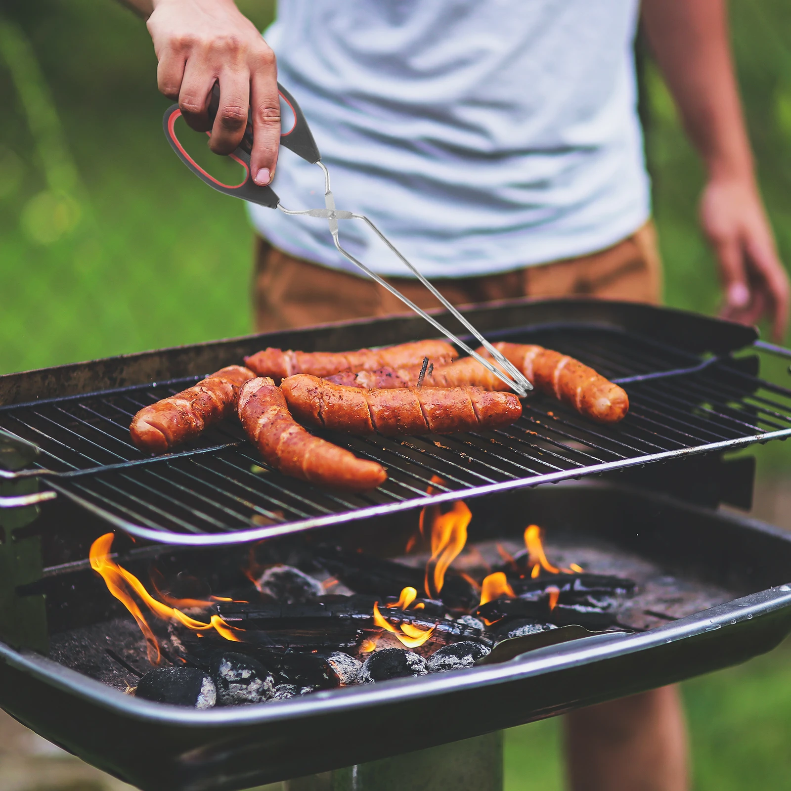 

Barbecue Tongs Stainless Steel Food Clip Cooking Scissor Grilling Wire Baking Carbon Bread Clamp Durable Long Tweezers Outdoor