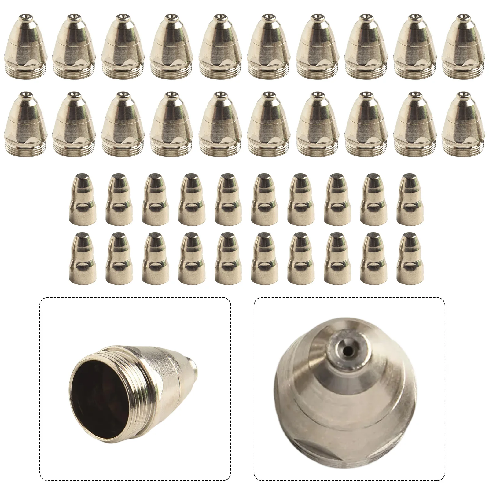 1.1mm Nozzle Head Diameter Plasma Cutting Consumables Plasma Welder Embedded Hafnium Longer Service Life Oxygen-free Copper