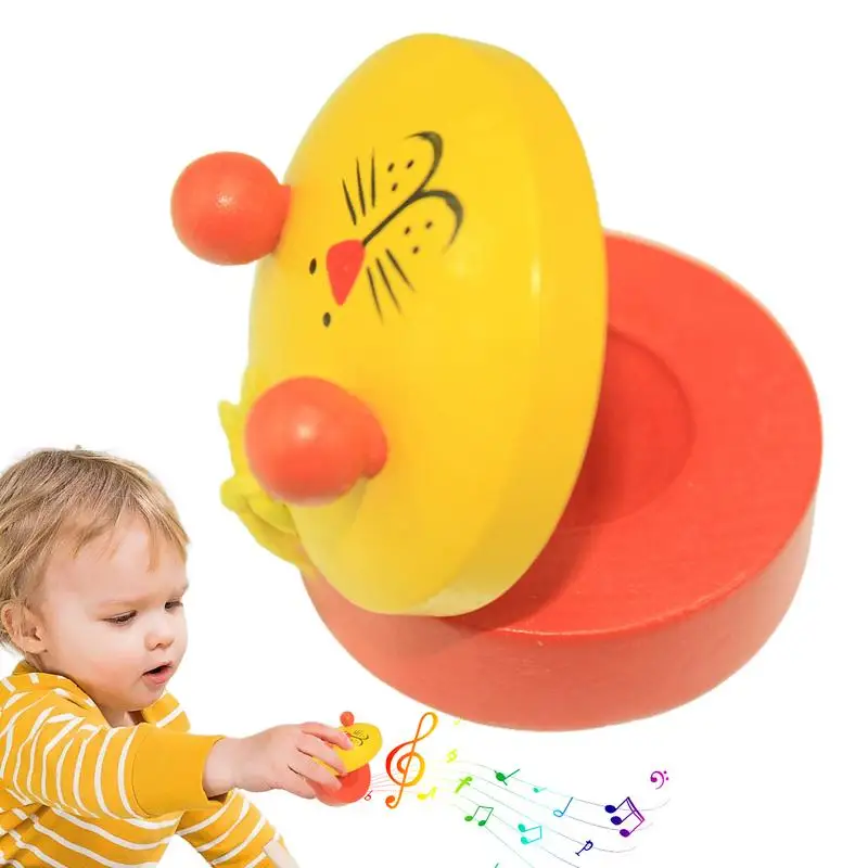 Finger Castanets For Kids Cute Wooden Animal Shape Finger Castanets Multifunctional Portable Educational Musical Toys Percussion