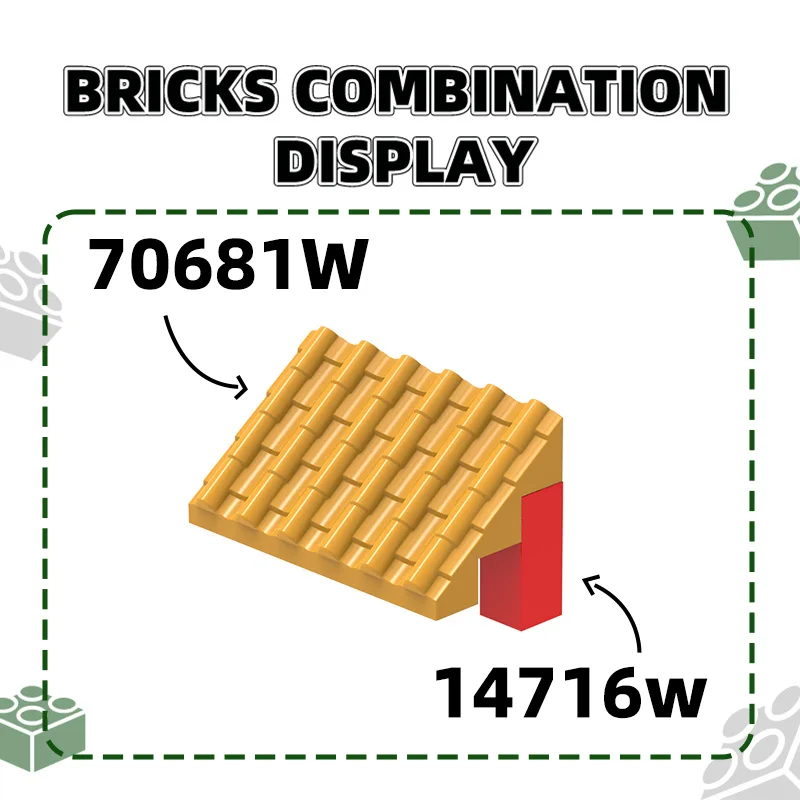 Wange25Pcs/Lot 70681W 73682W 6Dots Straight Tile Building Blocks Moc Palace AccessoriesCompatiblewithBrickChildrenToysGiftBox