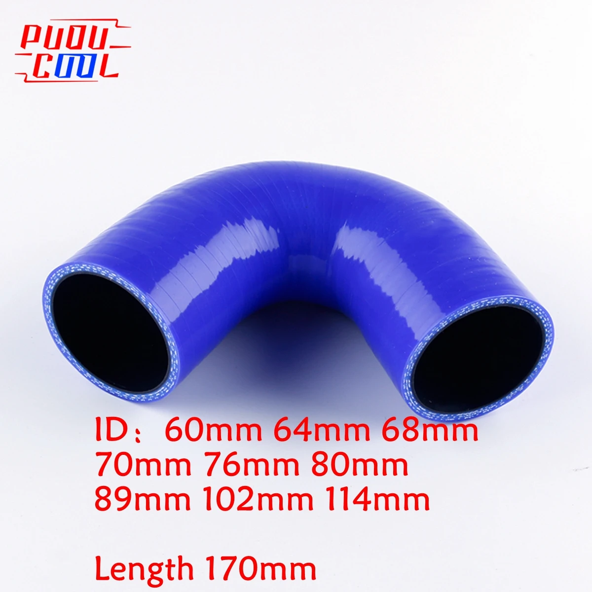 Blue 135 Degree Elbow General Silicone Hose Pipe Coolant Intercooler Tube ID 60mm 64mm 68mm 70mm 76mm 80mm 89mm 102mm 3 Or 4-Ply