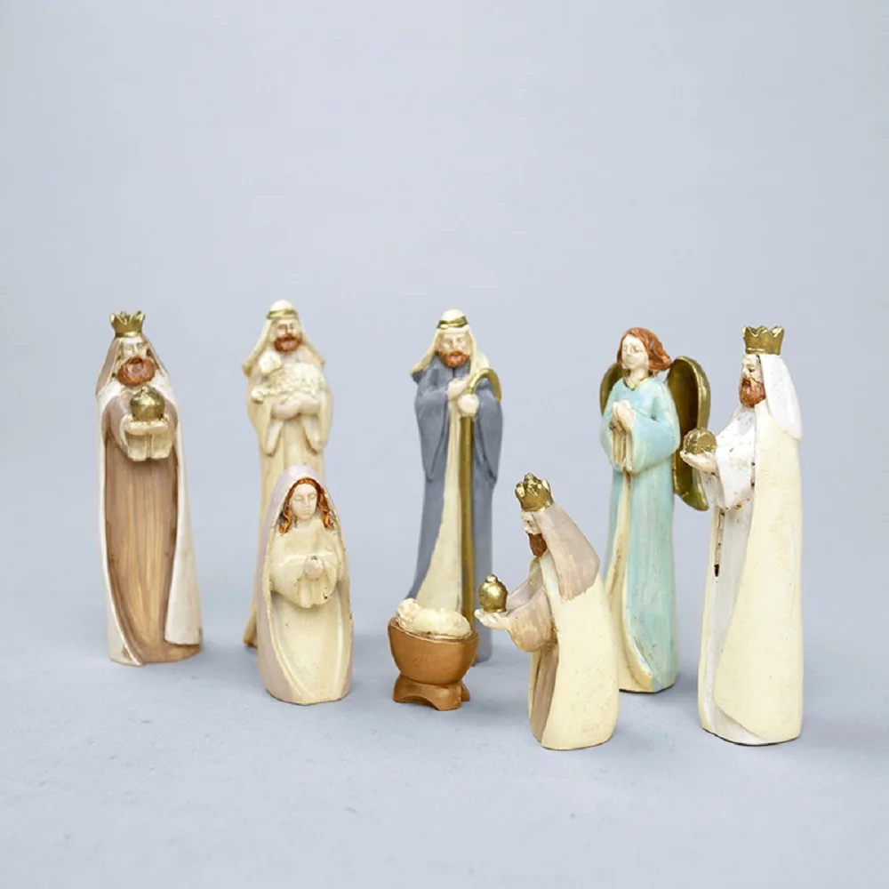 Nativity Set Religious Christmas Decoration Home Jesus Holy Family Statue