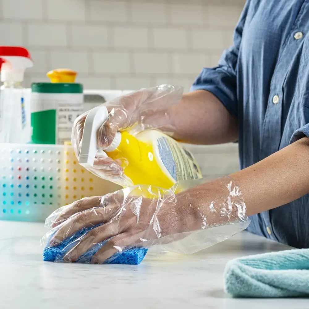 100Pcs New Acid Work Safety Disposable Gloves Food Grade Transparent Cleaning Gloves Non-Slip TPE Latex Free Gloves