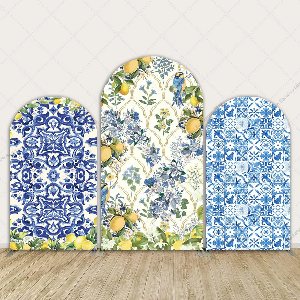 

Средиземноморская лимонная арка, фон для свадьбы, детского душа, синяя арка, Тиара, вечерние фон для дня рождения для девочек