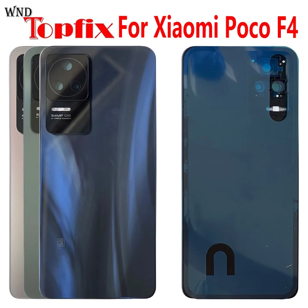

Back cover For Xiaomi Poco F4 22021211RG Battery Back Cover Glass Panel Rear Door Battery Housing Case Adhesive Replace