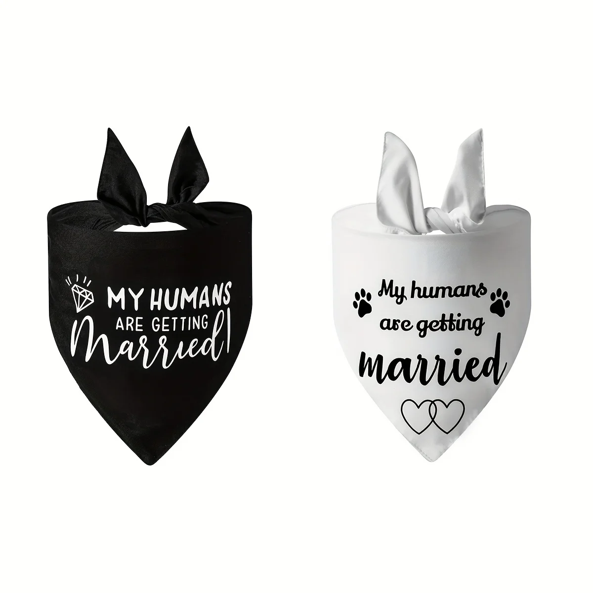 2pcs Engagement Gift, My Humans are Getting Married Dog Bandana, Wedding Photo Prop, Pet Scarf, Dog Engagement   Announcement, P