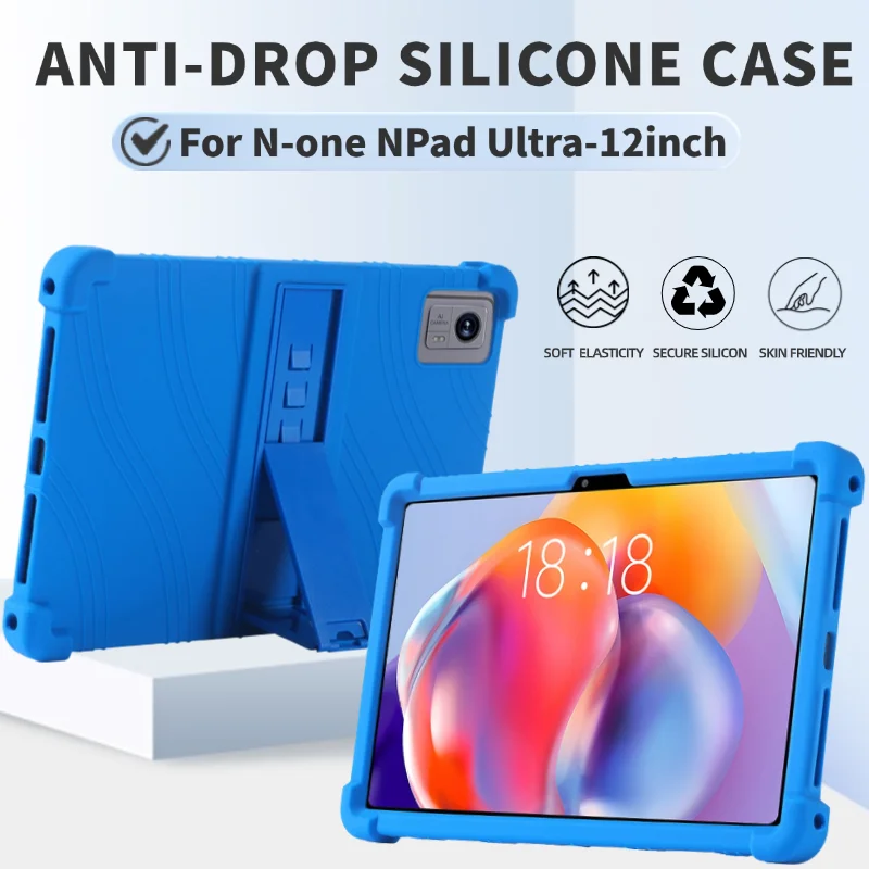 

For N-one NPad Ultra-12inch Tablet Case Shockproof Cover Android 14 Tablet Soft Silicon Stand Protective Shell