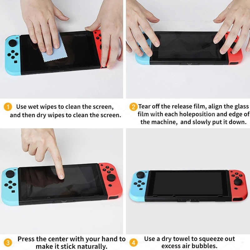 Confezione da 4 per Nintendo Switch NS proteggi schermo in vetro temperato vetro durezza 9H per nindos Switch Lite Nintend Screen Film