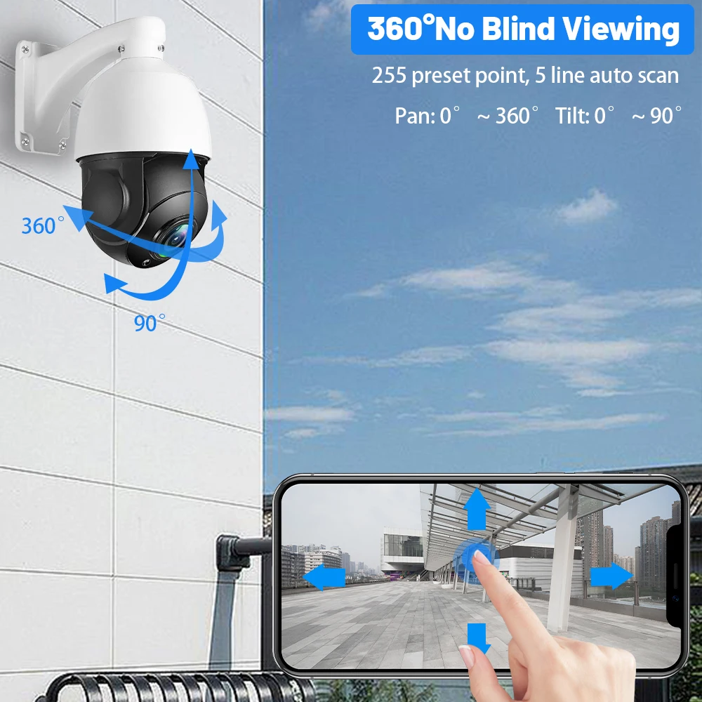 WESECUU POE Ip Camera Cctv Camera Security Camera Outdoor Vandal-proof Waterproof Mini Speed 20X Zoom Lens Dome