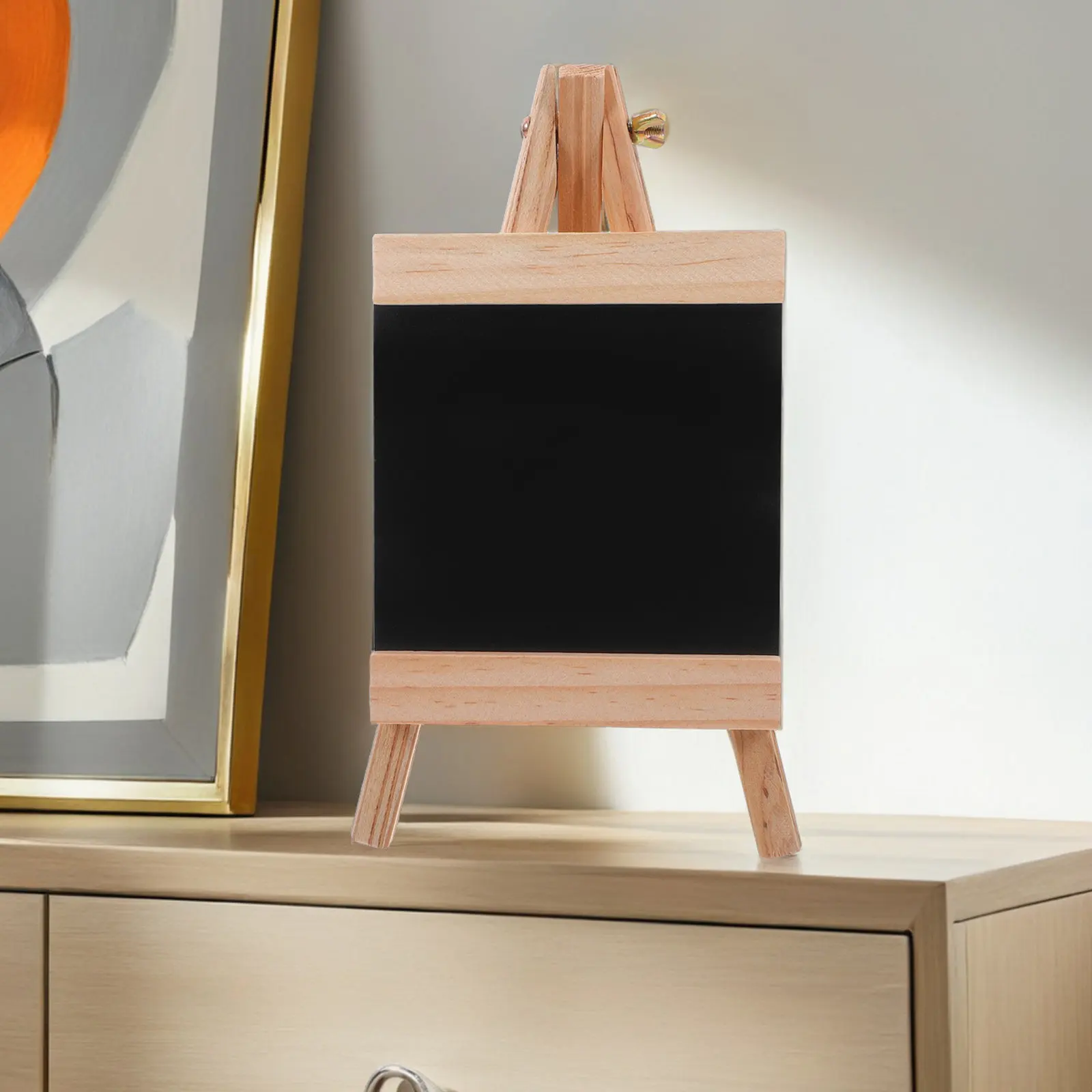 3Pcs Wooden Erasable Chalkboard A-Frame Easel Stand Rustic Tabletop Display Board Menu Holder Message Board for Kitchen Bar