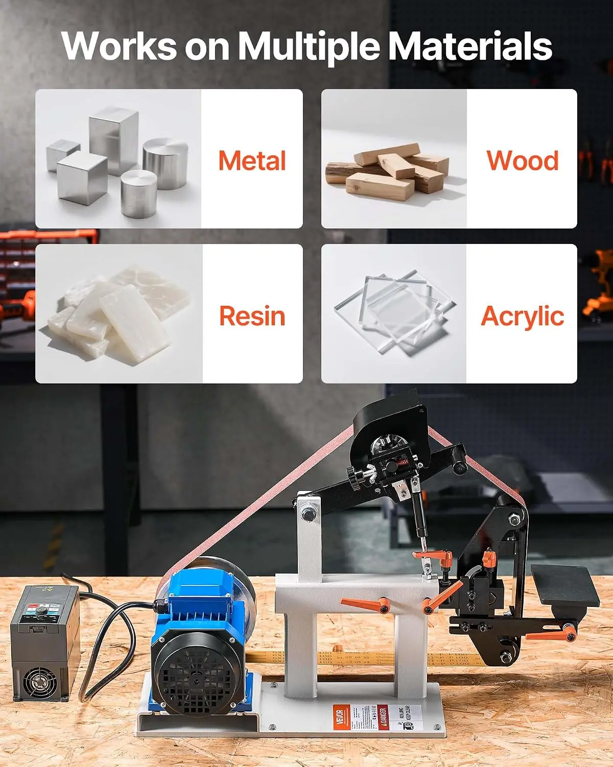 1500W 2HP Belt Sander Grinder, 2