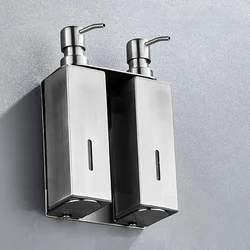 Stainless Steel Bathroom Accessories Liquid Soap Dispensers Single Bottle 200ml Perforated Installation Modern Minimalist Design