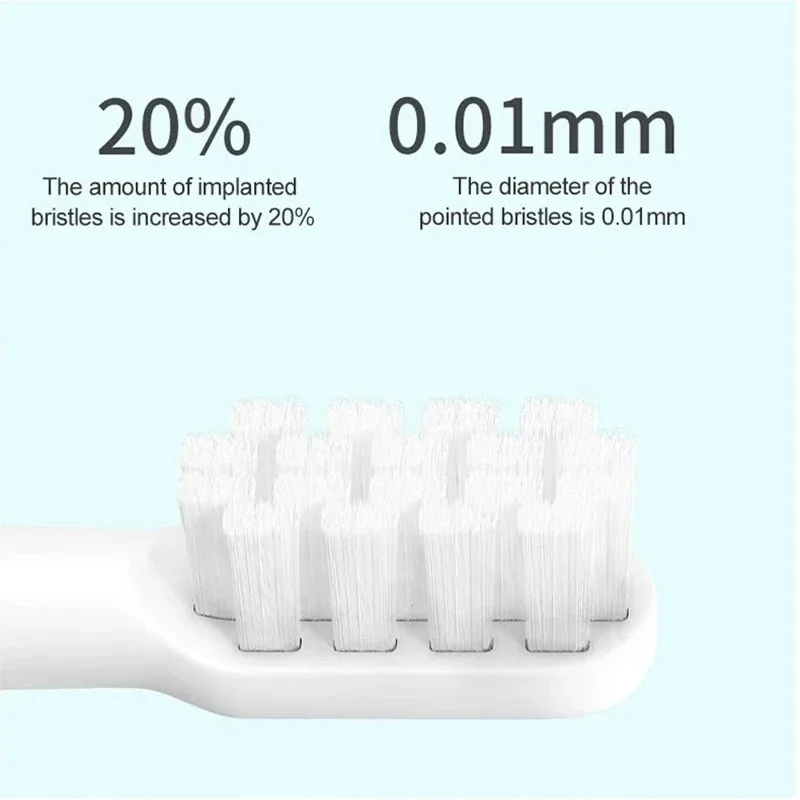 7 PCS Cabeças de escova de substituição de escova de dentes elétrica sônica de cerdas macias compatíveis com bicos XiaoMi Mijia T100 DuPont