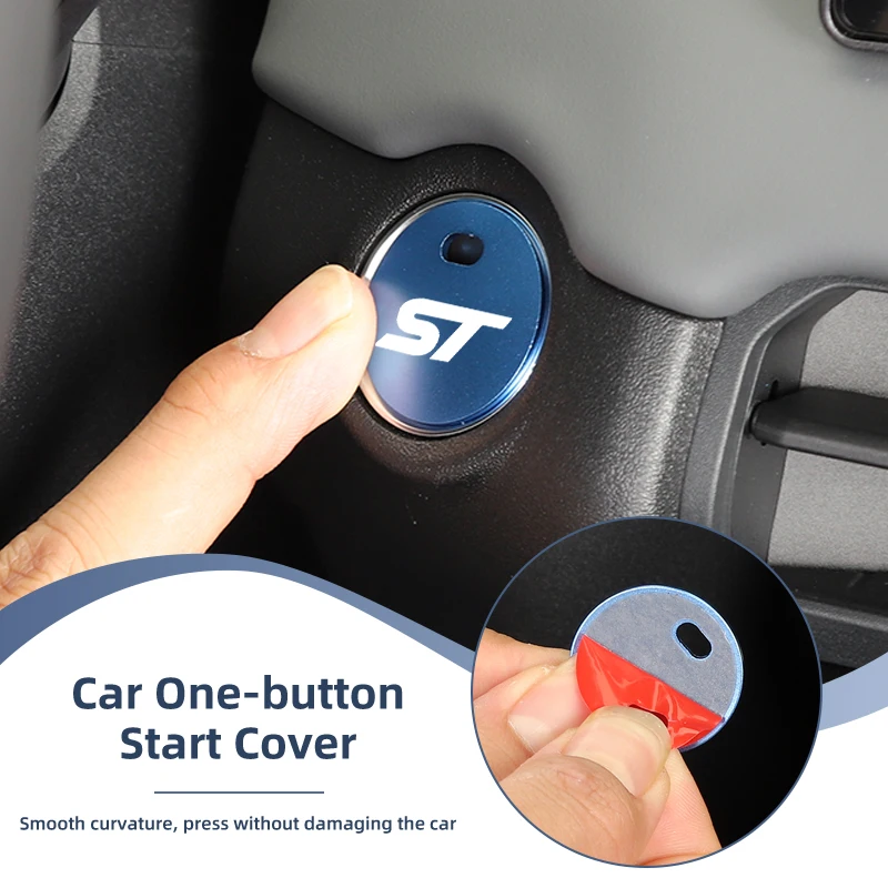Universal Car One-buttonStart Cover Dust-Proof Start Cover Sticker For Ford ST Line Racing RS S Kuga Fiesta Fusion Mondeo Edge