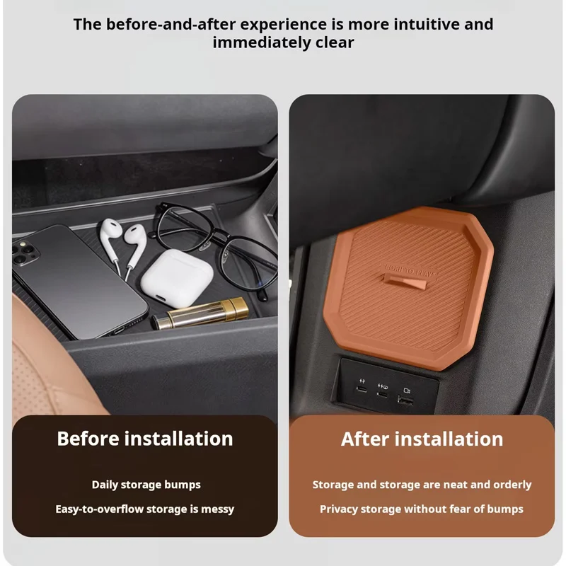 Storage Box For iCaur V27 2026 Chery ICar V27 Center Console Organization Tray Silicone Material Decorative Styling Accessories