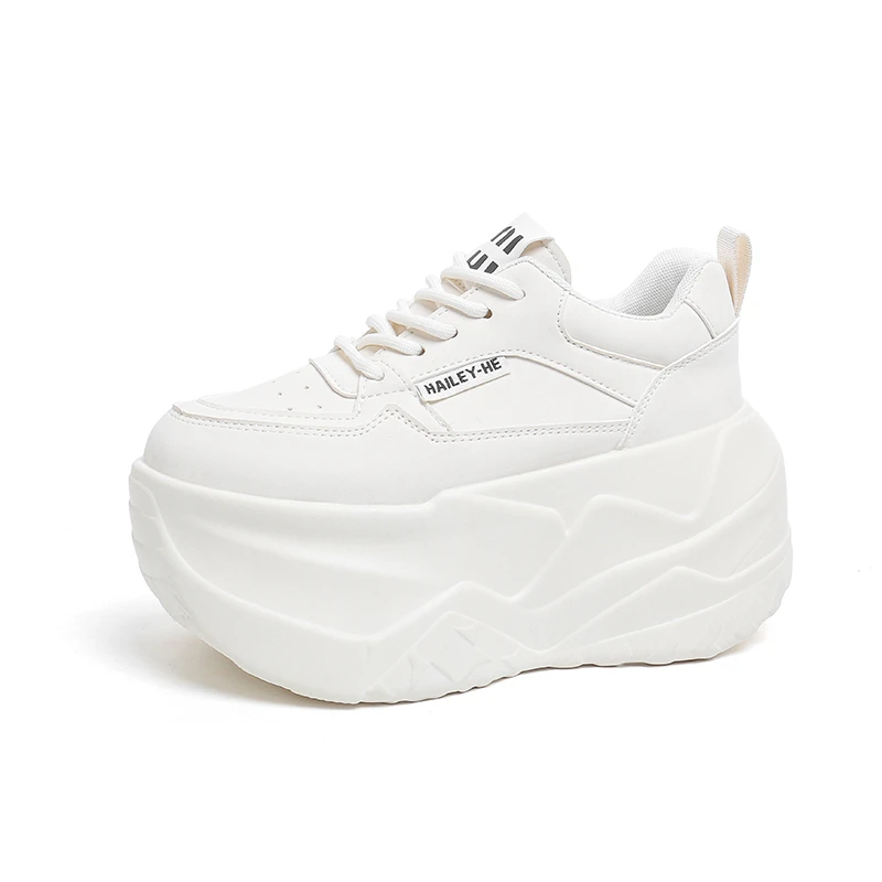 

Women's Shoes 8CM Height Increasing Thick Soled Shoes High Quality Leather Casual Shoes Non Slip Platform Shoe Zapatos De Mujer