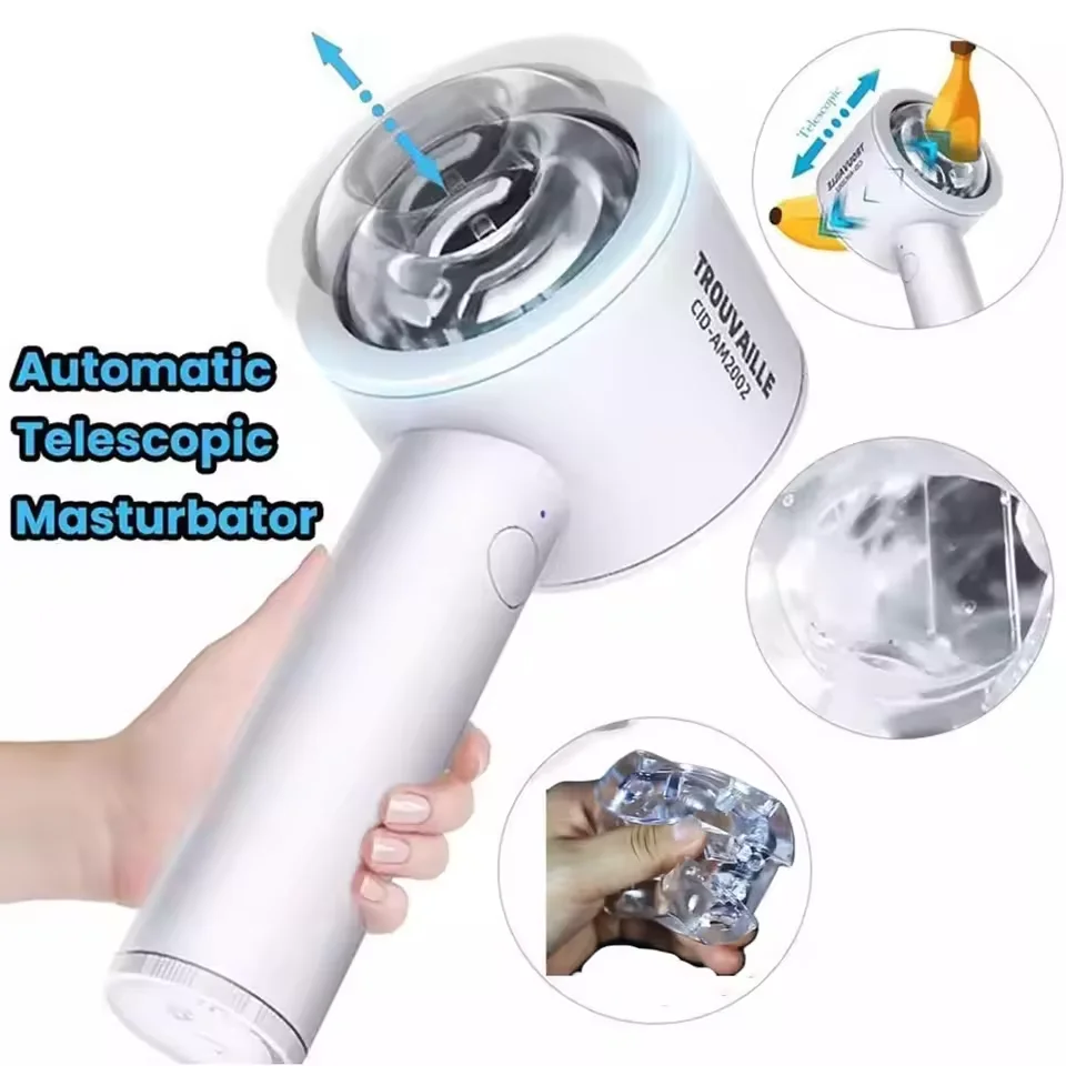 Hair Dryer Style Male Masturbator Discreet Automatic Telescopic Suction Pocket Pussy Blowjob Massager Sex Toy for Men view 4