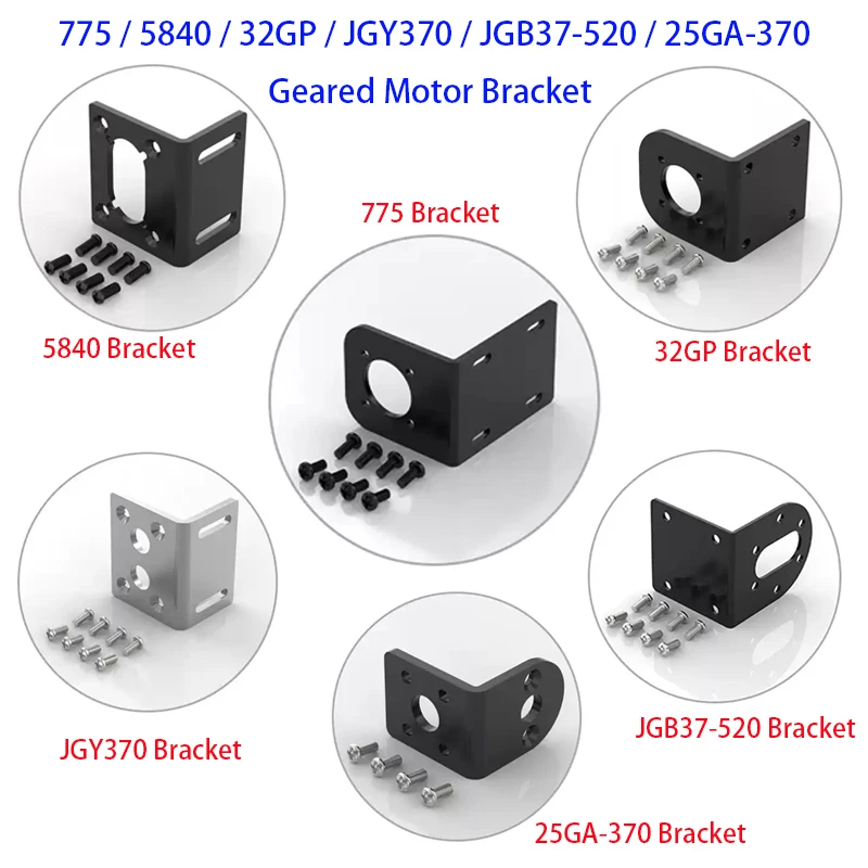 Universal Geared Motor Mounting Bracket for 775 5840 32GP JGY370 JGB37-520 25GA-370 Models - Compatible Gear Motor Mount