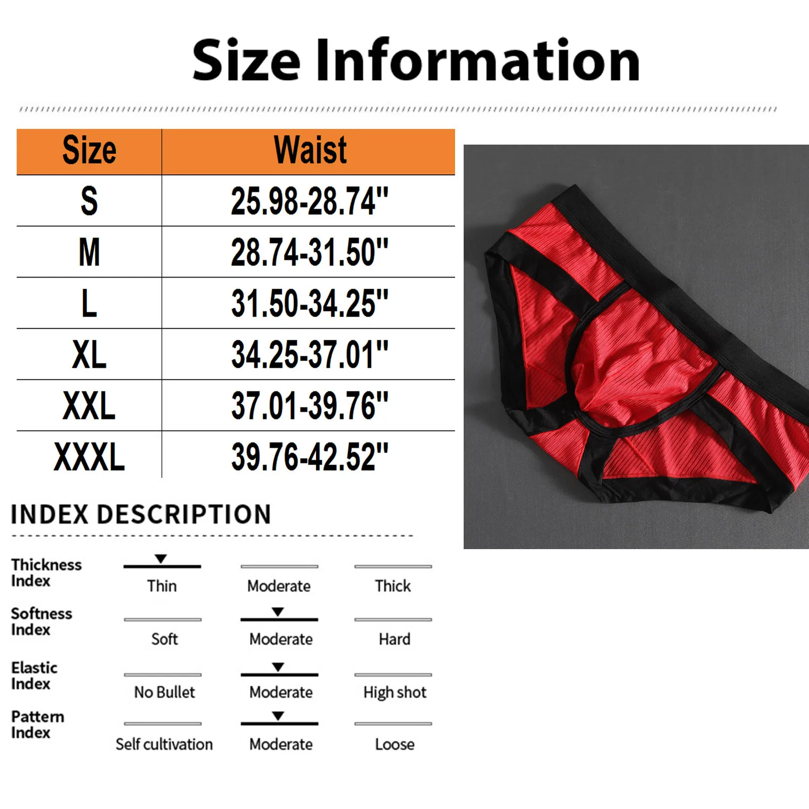 Men\'s low-waist sexy underwear U-convexs large bag youth striped Underpants breathable soft comfort loose fiber fabric briefs