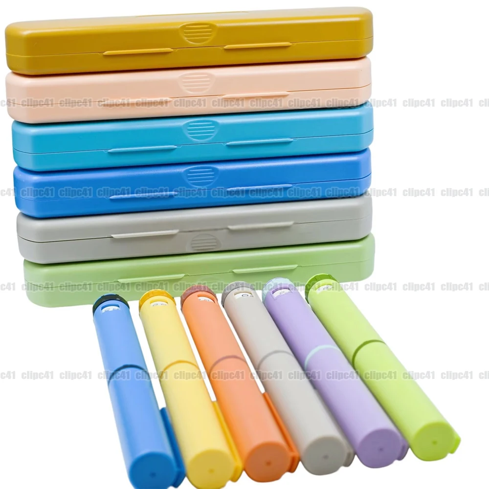 10Pcs Colorful Reusable Weight Loss Injection Pen Set Plastic Peptide Pen With Portable Case For Medical Aesthetics