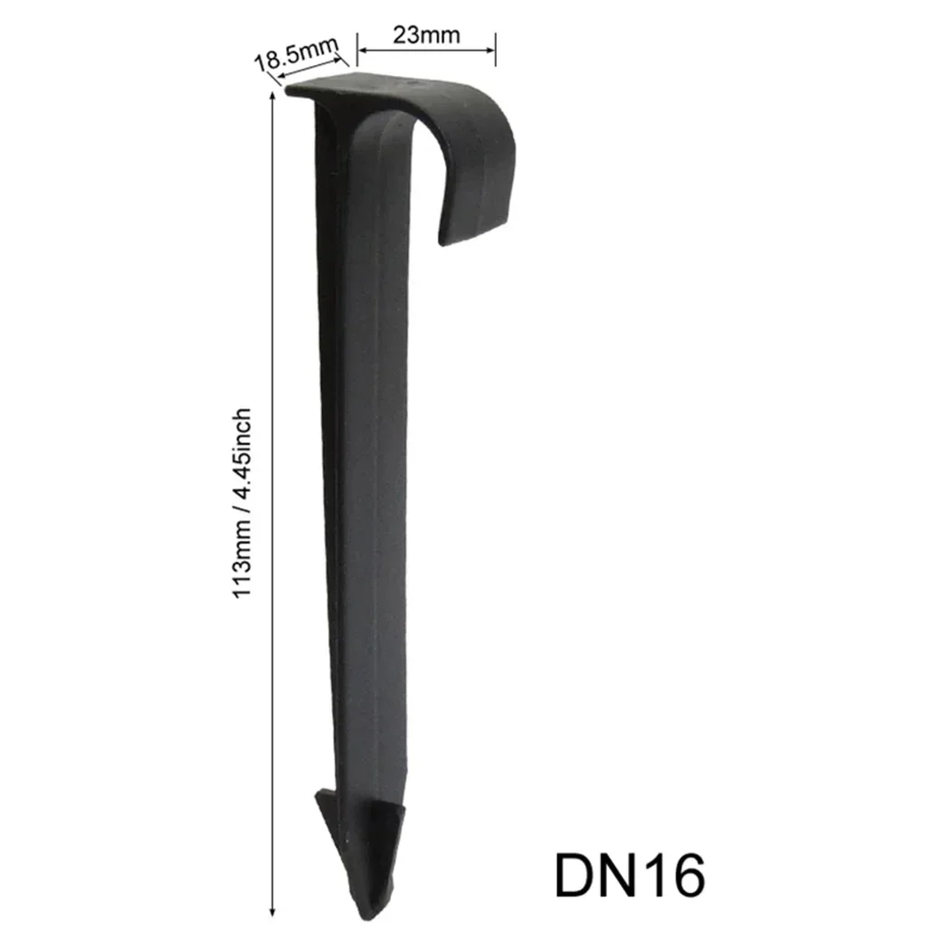 

Black High Quality Ground Stakes Pegs 50PCS Spikes C-Type DN16 Yard Drip Garden Hold Holder Irrigation Landscape