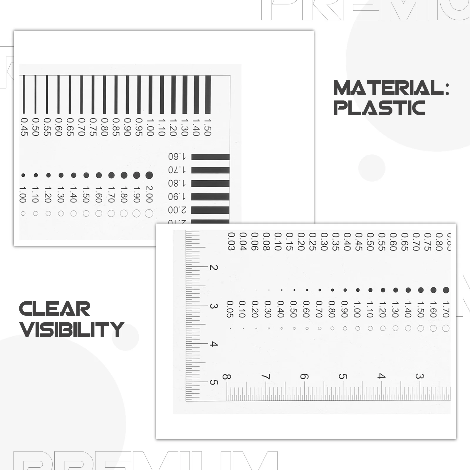 

3Pcs High Precision Measuring Film Ruler Crack Width Gauge Concrete Crack Inspection Plastic Surface Defect Tool