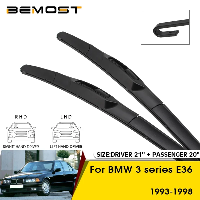 ใบที่ปัดน้ำฝนรถยนต์สำหรับ BMW 3 Series E36กระจกบังลมหน้า1993-1998ใบมีด21 "+ 20" อุปกรณ์เสริมรถยนต์