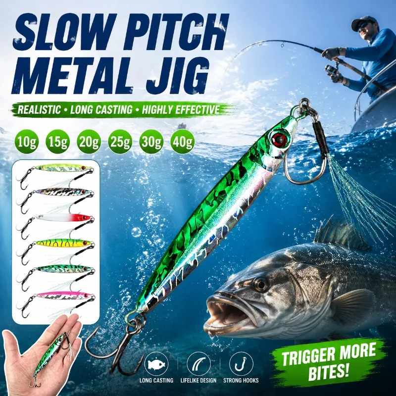 Metal Jig Fishing Lures Fast Retrieve Casting Slow Drop Bionic Lead Fish Saltwater Boat Sea Bass Perch Predator Jigging Tackle