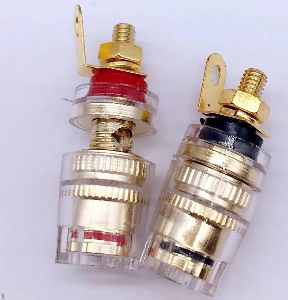 2/4//8Pcs 4mm Banana Plug Socket Pure Copper Speaker Terminal Binding Post Low Frequency Amplifier Connector for Loudspeakers