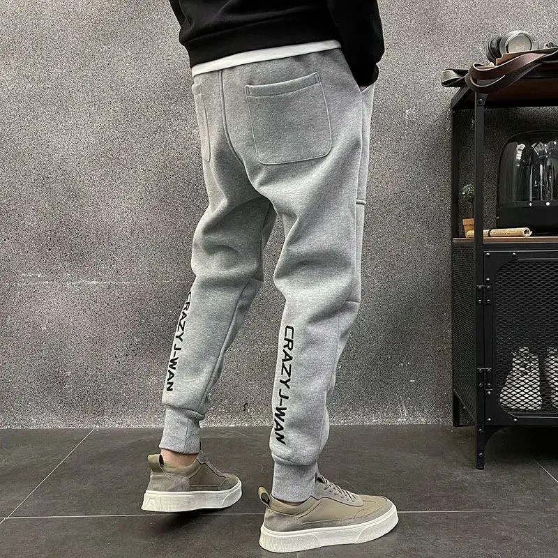 

Man Sports Pants Autumn and Winter Cotton Trousers Cropped Plain Sport Welcome Deal New Items in Joker Retro Sweatpants for Men