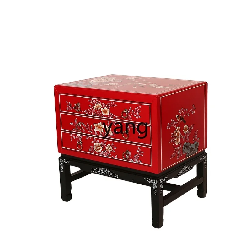 

YJQ new Chinese hand-painted bedside table modern simple furniture decorative cabinet