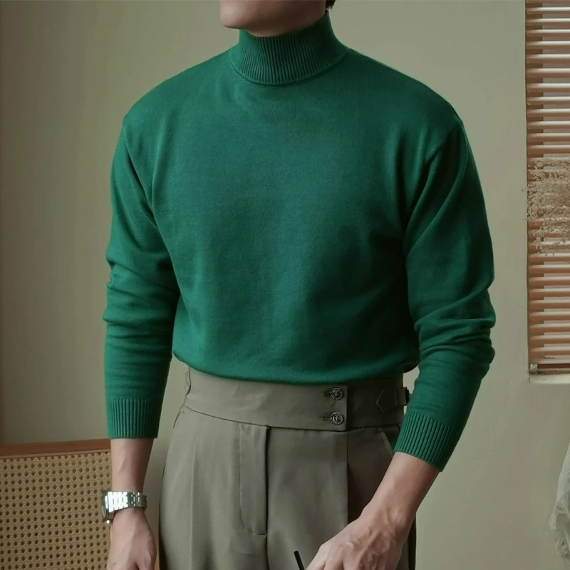 

Рождественская одежда, лимитированная темно-серая водолазка, теплая эластичная полуводолазка, облегающий вязаный свитер с длинными рукавами