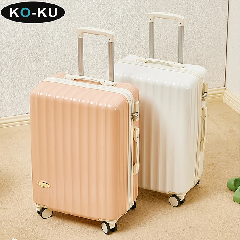 KO-KU Combination Suitcase Fresh 20'' Boarding Box 22/24/26 Inch Mute Universal Wheel Trolley Case Student Suitcase Set