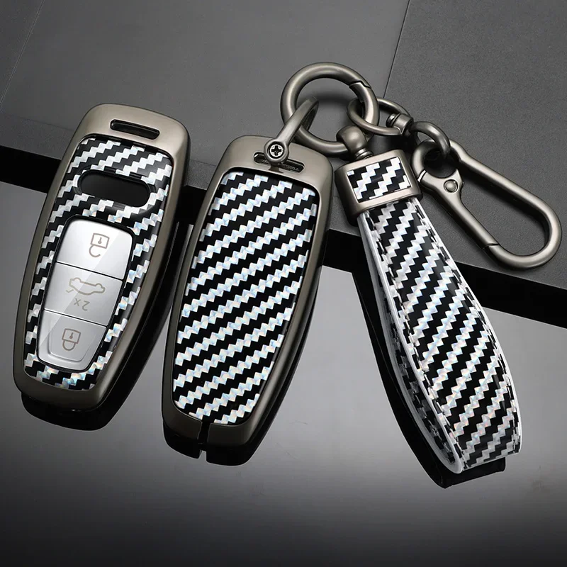 

Чехол для автомобильного ключа из цинкового сплава, чехол для Audi Q8 RSQ8 A6 C8 S6 RS6 A7 S7 RS7 A3 8Y A8 D5 4N RS E-tron GT Q4 Q7 4M Аксессуары