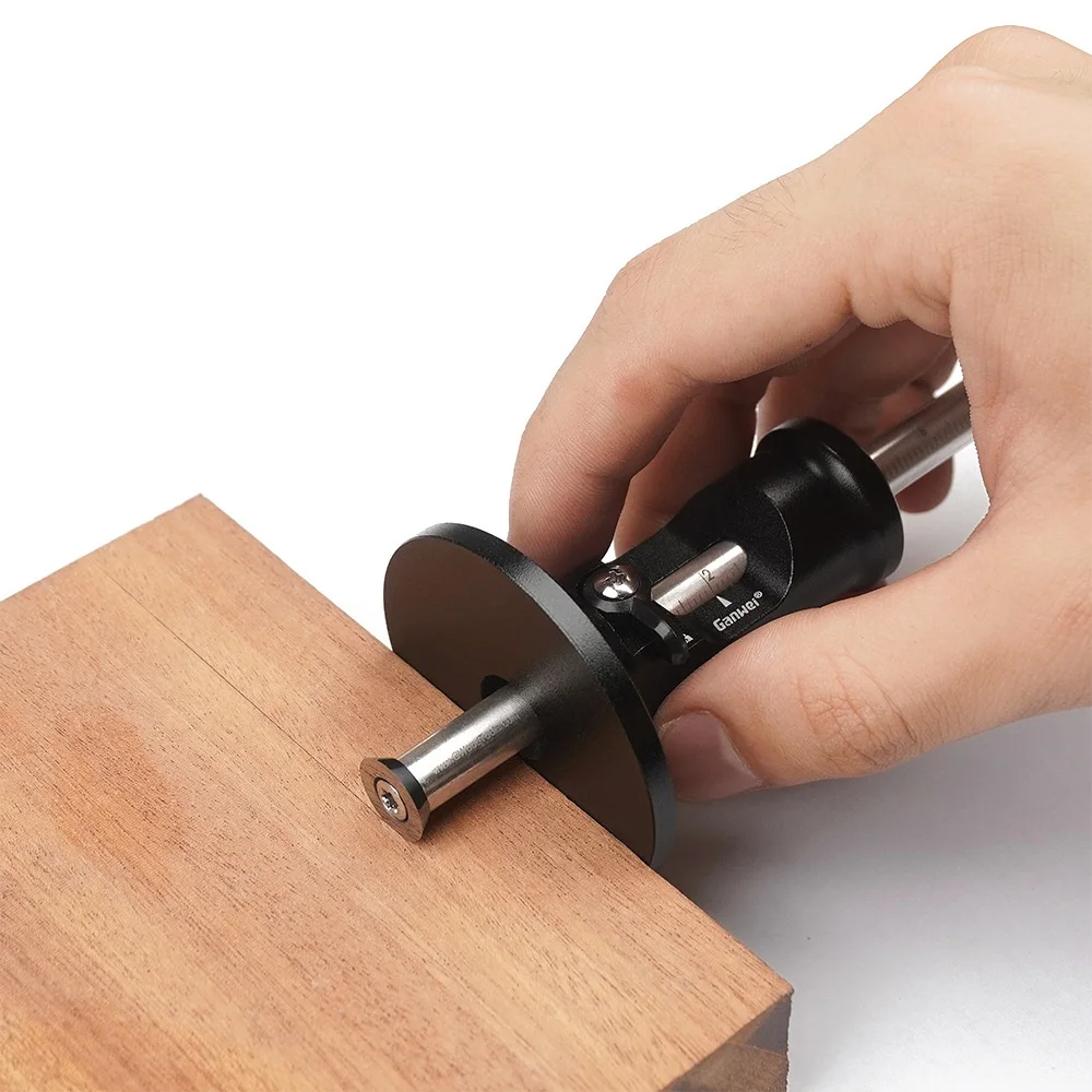 

A96I-Ganwei Wheel Marking Gauge Woodworking Marking Scriber Kit Wood Scribe Tool, Solid Metal Bar Wood Scribe, Mortise Making To