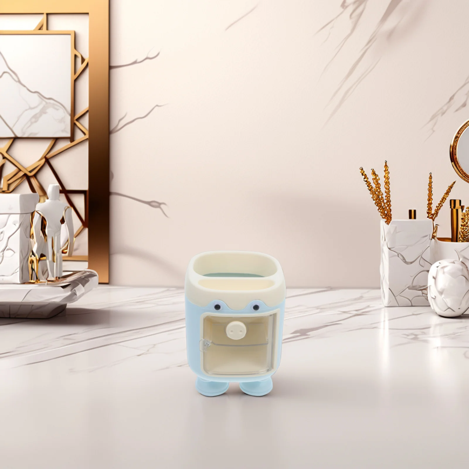 Large Capacity Pen Holder Kawaii Pig Design Stationery Organizer Pencil Cup Compact Desk Storage File Box Student Office