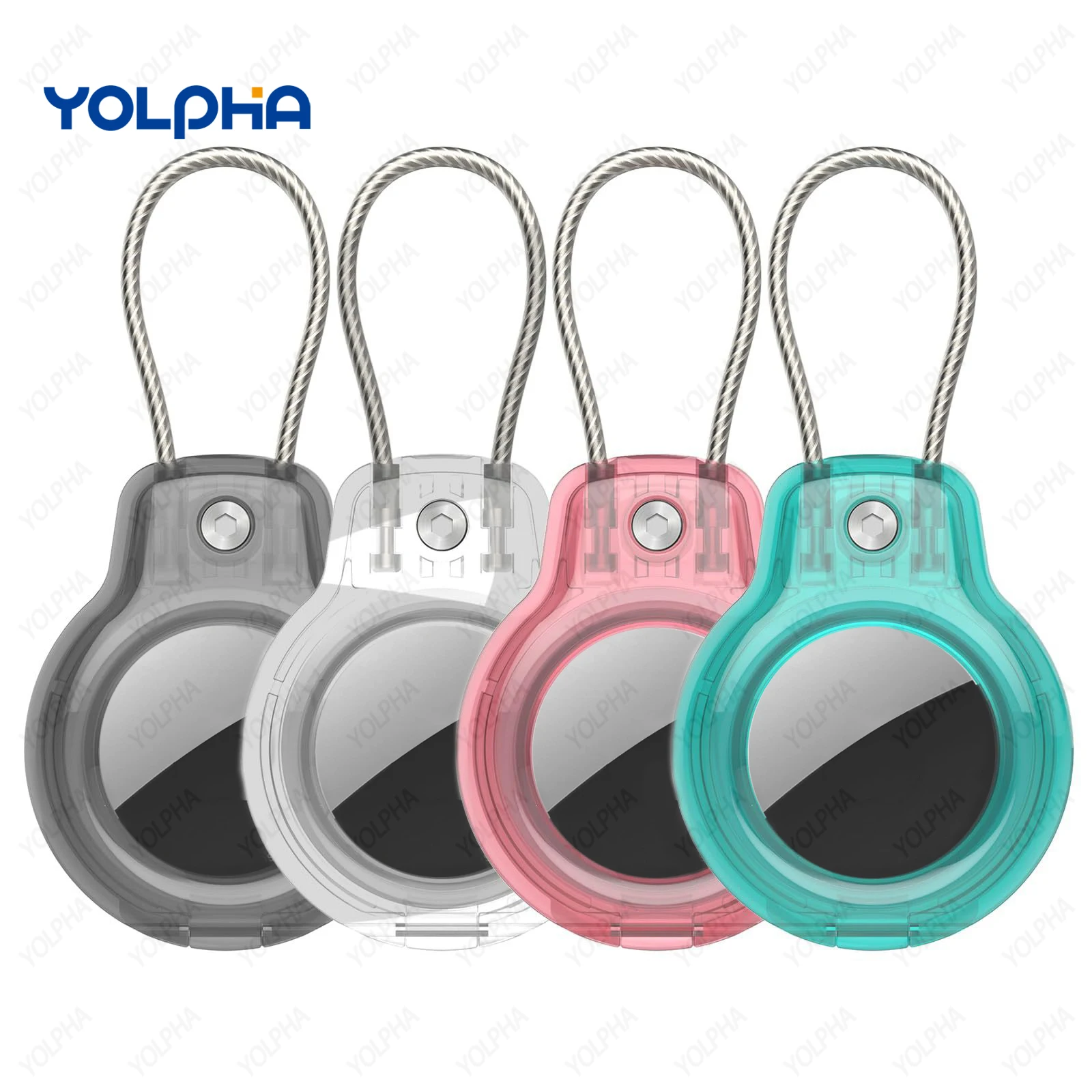 

AirTag Holder with Steel Cable Waterproof Protective Case Secure Lock Anti-Loss Keychain for Luggage Backpack Pets Tracking
