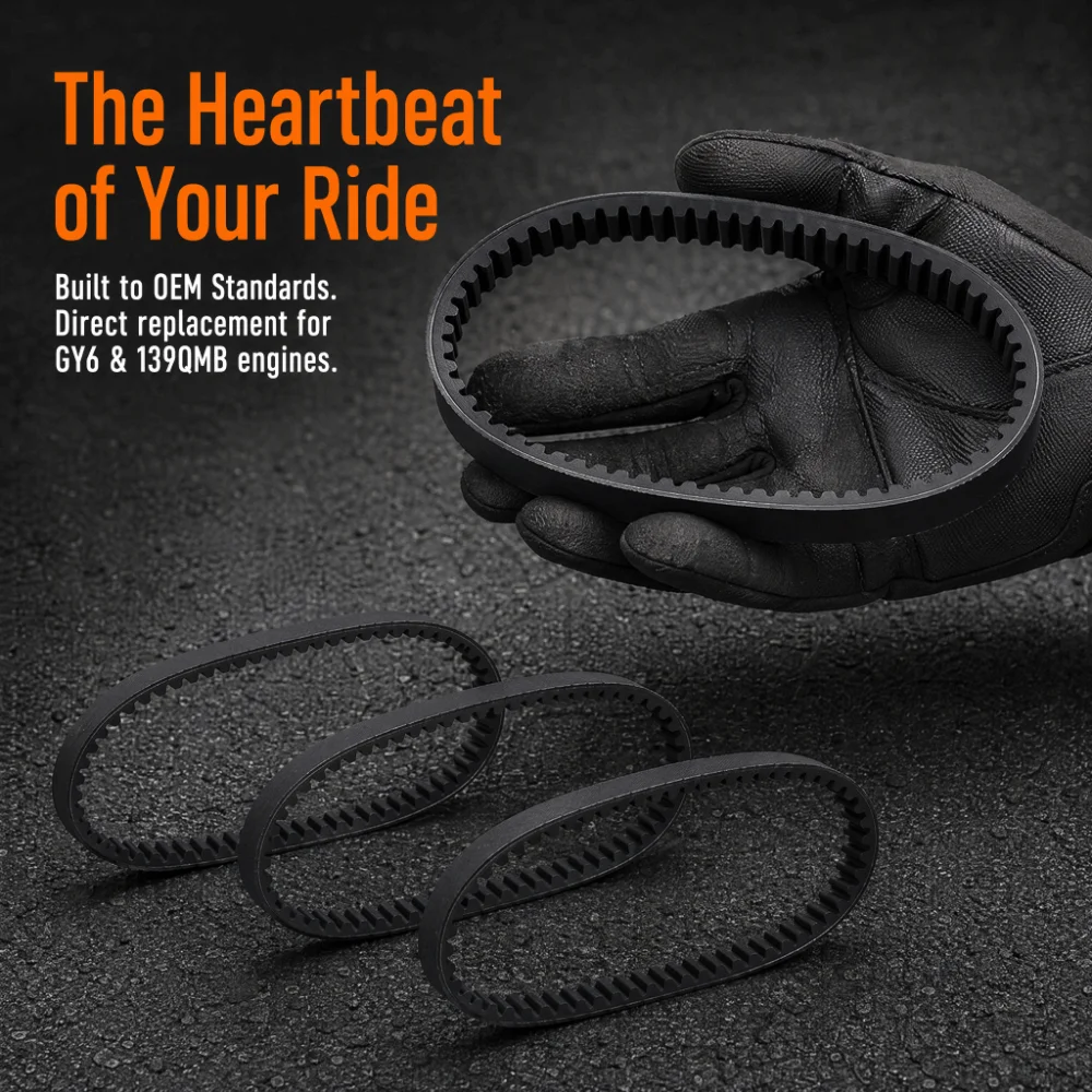 Rubber Scooter Drive Belt Black 669-18-30 Scooter Belt CVT Drive Belt for GY6,/QMB/QMA 139/4 Stroke Engines GY6 Scooter Repair