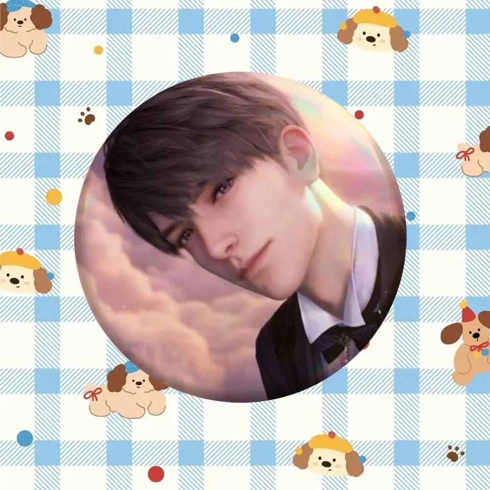 Game Love And Deep Space Caleb   Badge Tinplate Meme Round Brooch for Hat Bag Creative Lapel Jewelry Accessories Gifts