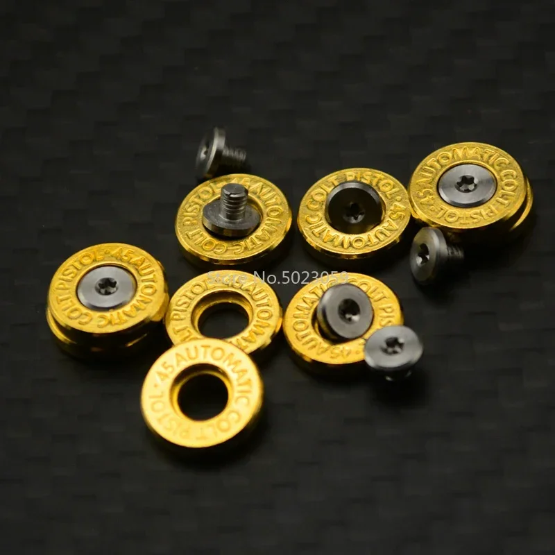 6sets H62 Brass Knife Lighter EDC Tool Washer Shell Case Bottom Fire Screw Rivet wtih M2.5 Screw Back Clip Decorative Appearance