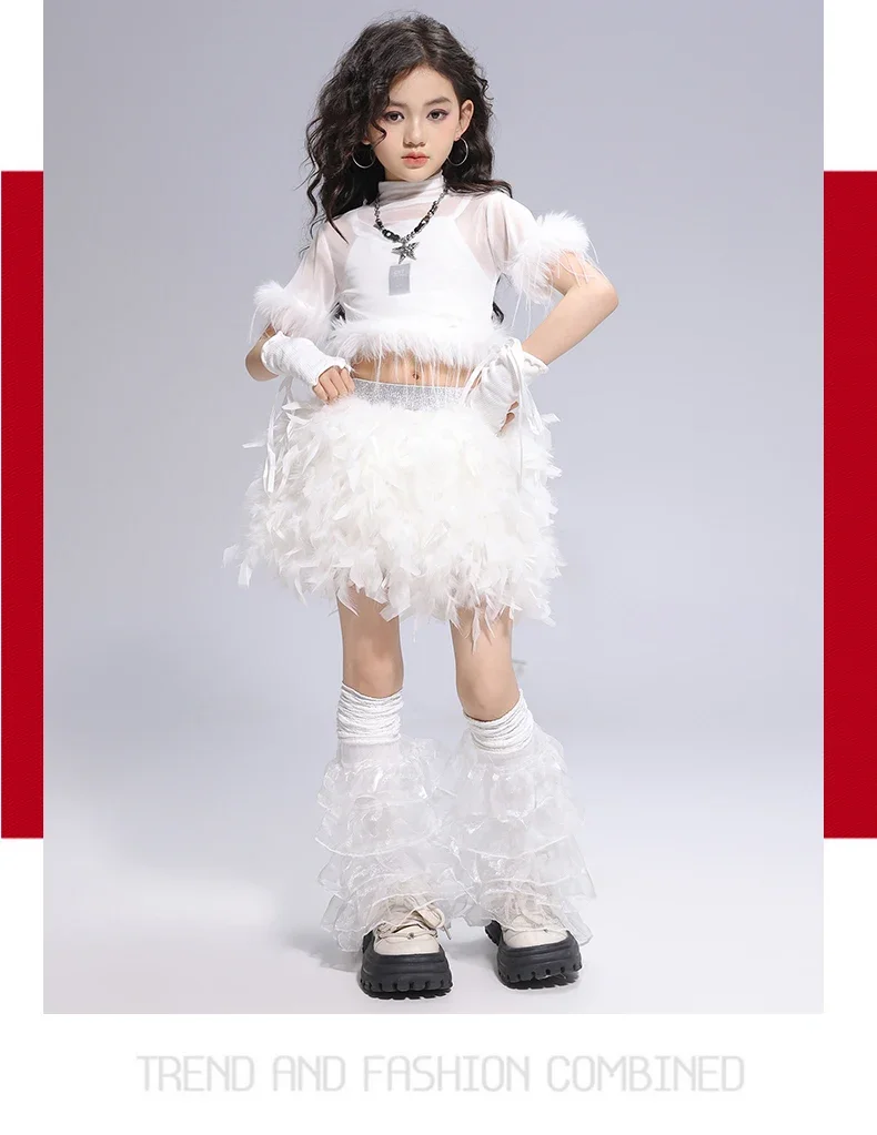 Pailletten-Jazz-Tanzkostüm für Mädchen, schmal geschnitten, Kpop-Girlgroup-Bühnenoutfit, kurzer Rock, Laufsteg-Show-Tanzkleidung – Detail 6