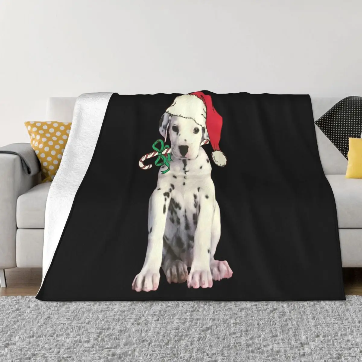 Vintage 90S 101 Dalmatians Dogs Puppy Movie Christmas Adult Size L Flaws Women Men Throw Blanket