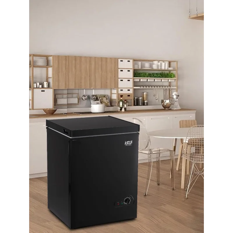 Mini congelatore orizzontale da 3,5 piedi Cu.Ft 7 marce con controllo della temperatura Congelatore compatto con porta aperta superiore e cestino portaoggetti rimovibile