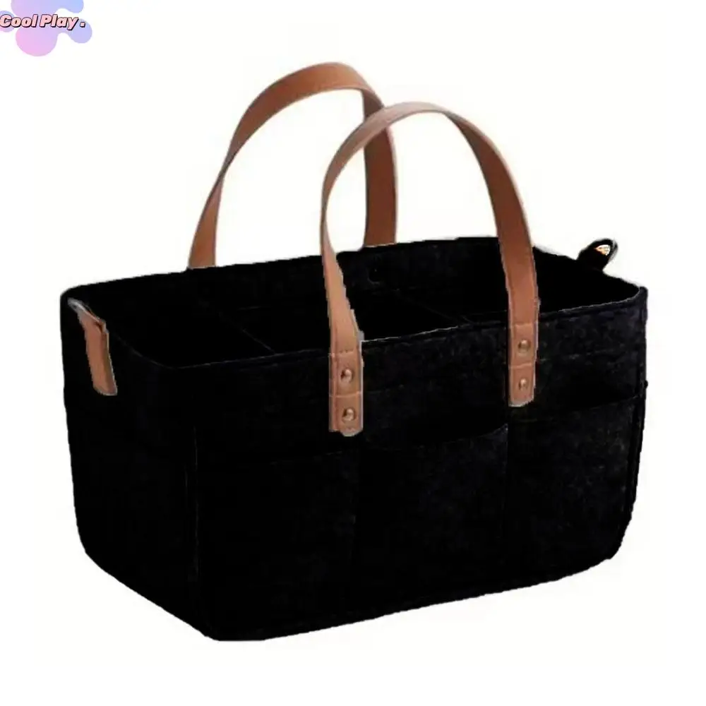 

Фетровая сумка для хранения подгузников большой емкости, складная с ручкой, детская фетровая корзина для хранения, портативная сумка для детских подгузников, дорожная сумка