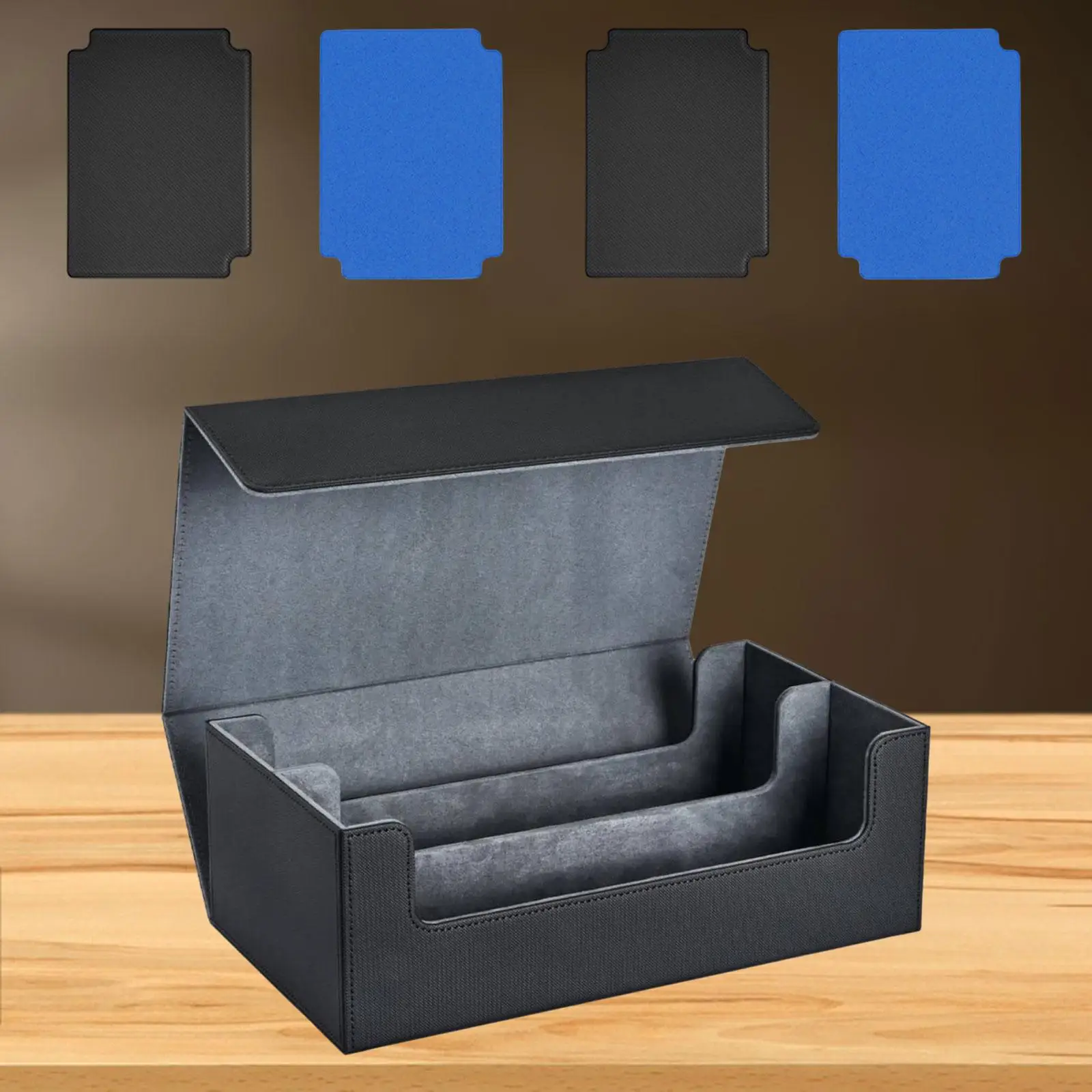 حاوية علب لبطاقات التداول، عرض قابل للجمع، صندوق بطاقات اللعب الممتاز، مقسم أزرق، أحمر